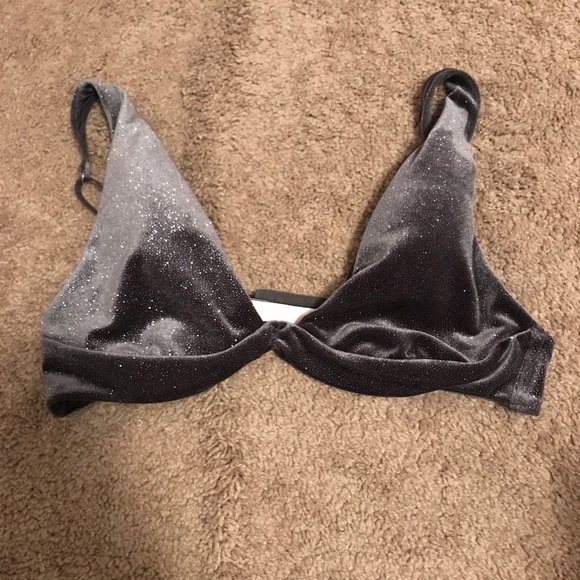 silver sparkly bralette
